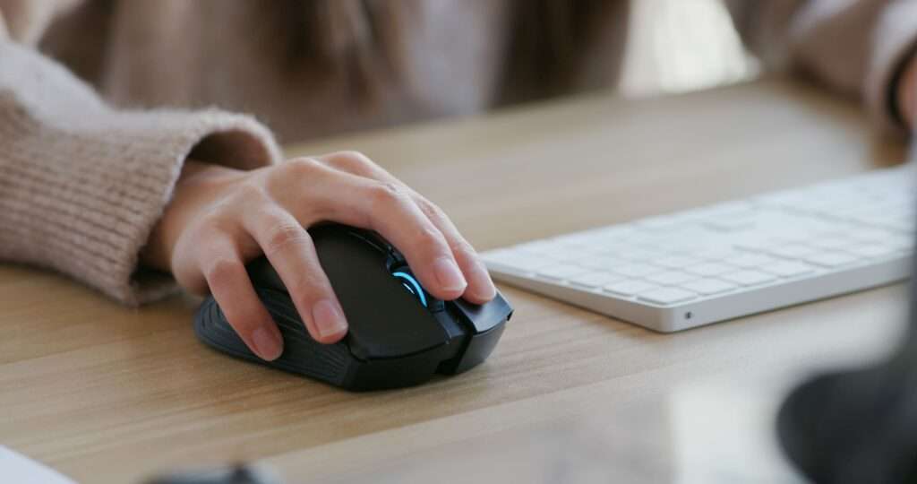 woman with a mouse